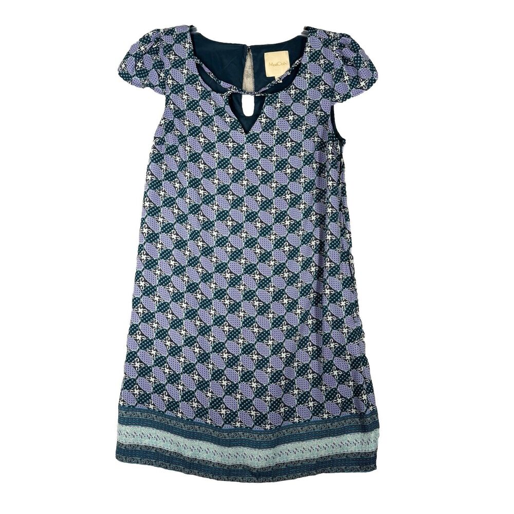 ModCloth Dress Womens Small Blue Purple Geometric Shift Casual‎ Office Preppy
